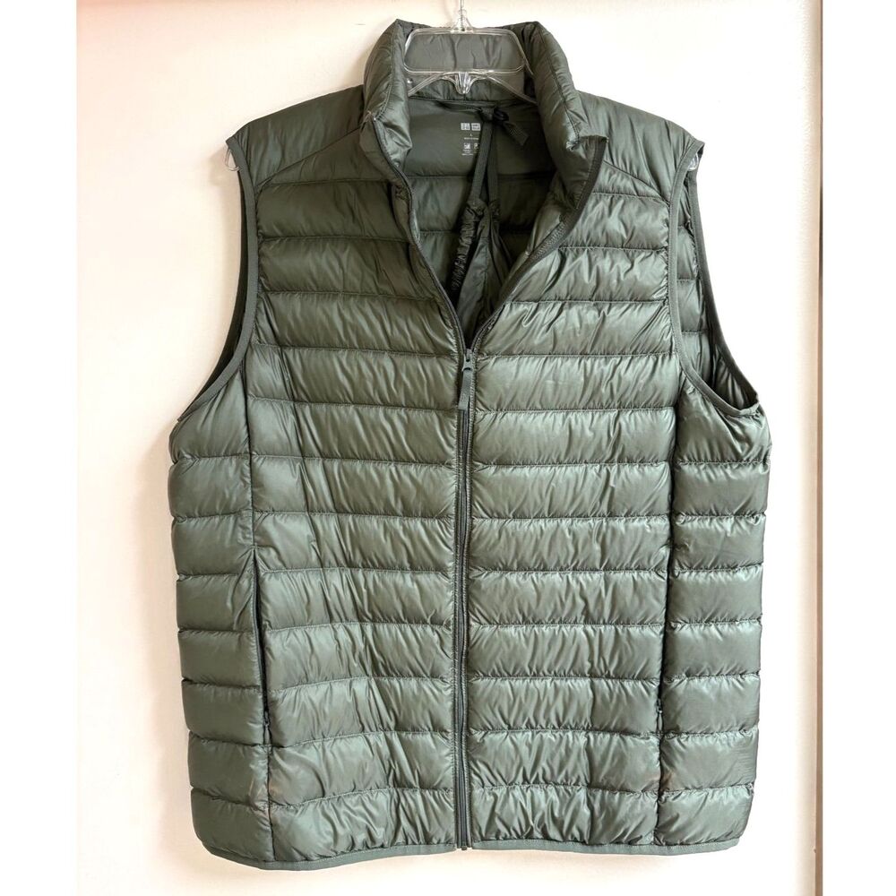Ultra Light Down Vest Olive Green Packable Puffer Jacket Quilt Uniqlo Gorpcore L